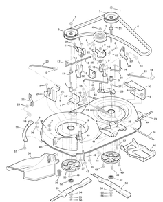 Mower Housing Diagram and Parts List for 38702X8E 1996 Briggs and Stratton Lawn Tractor